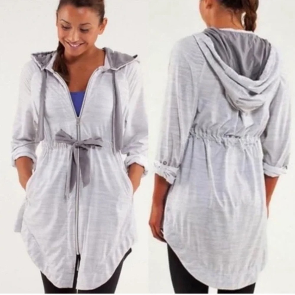 Size 6 Lululemon Womens Vitality Adirondack Jacket Commuter Fossil Gray Cinched